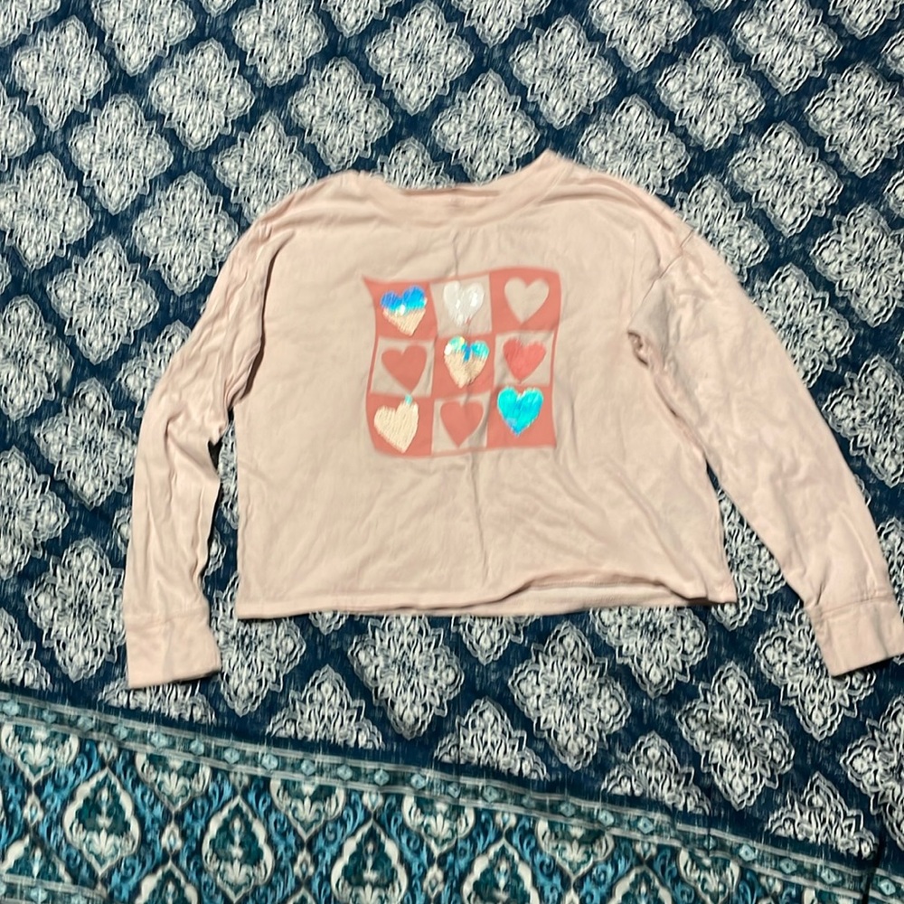 Peach tic tac toe heart shirt size L from Gap